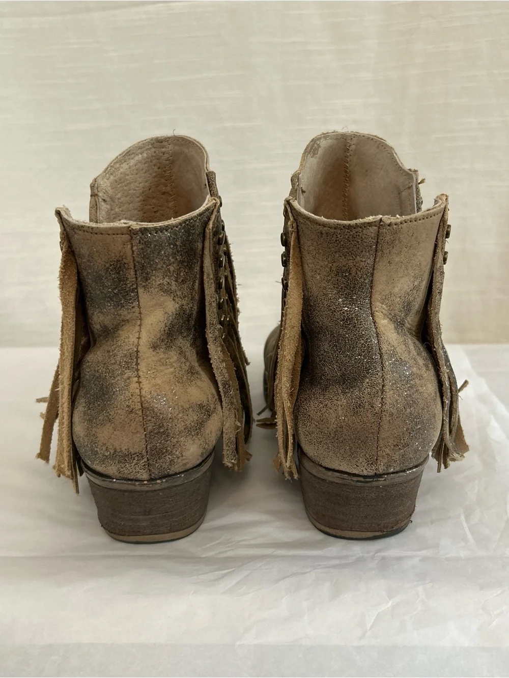 Circle G Corral Trading Western Boho Festival Women’s Fringe Leather Ankle Boots